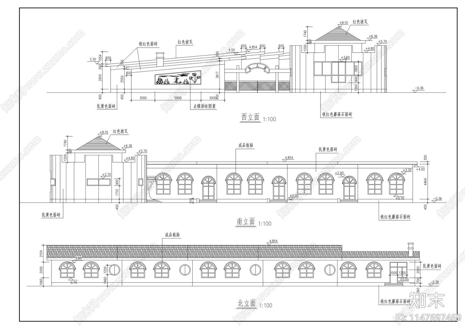 小型幼儿园建筑cad施工图下载【ID:1147697469】