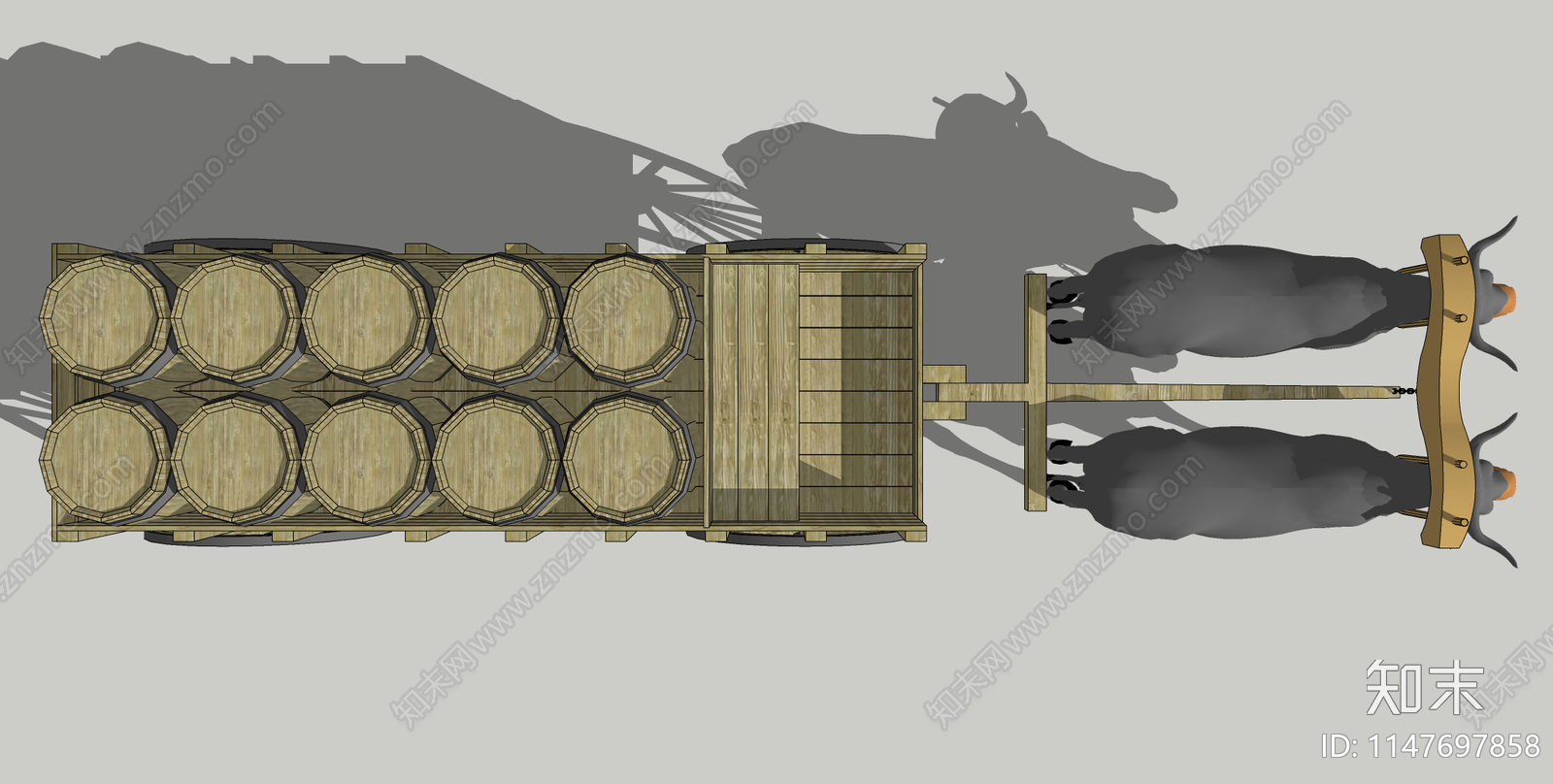 牛车SU模型下载【ID:1147697858】