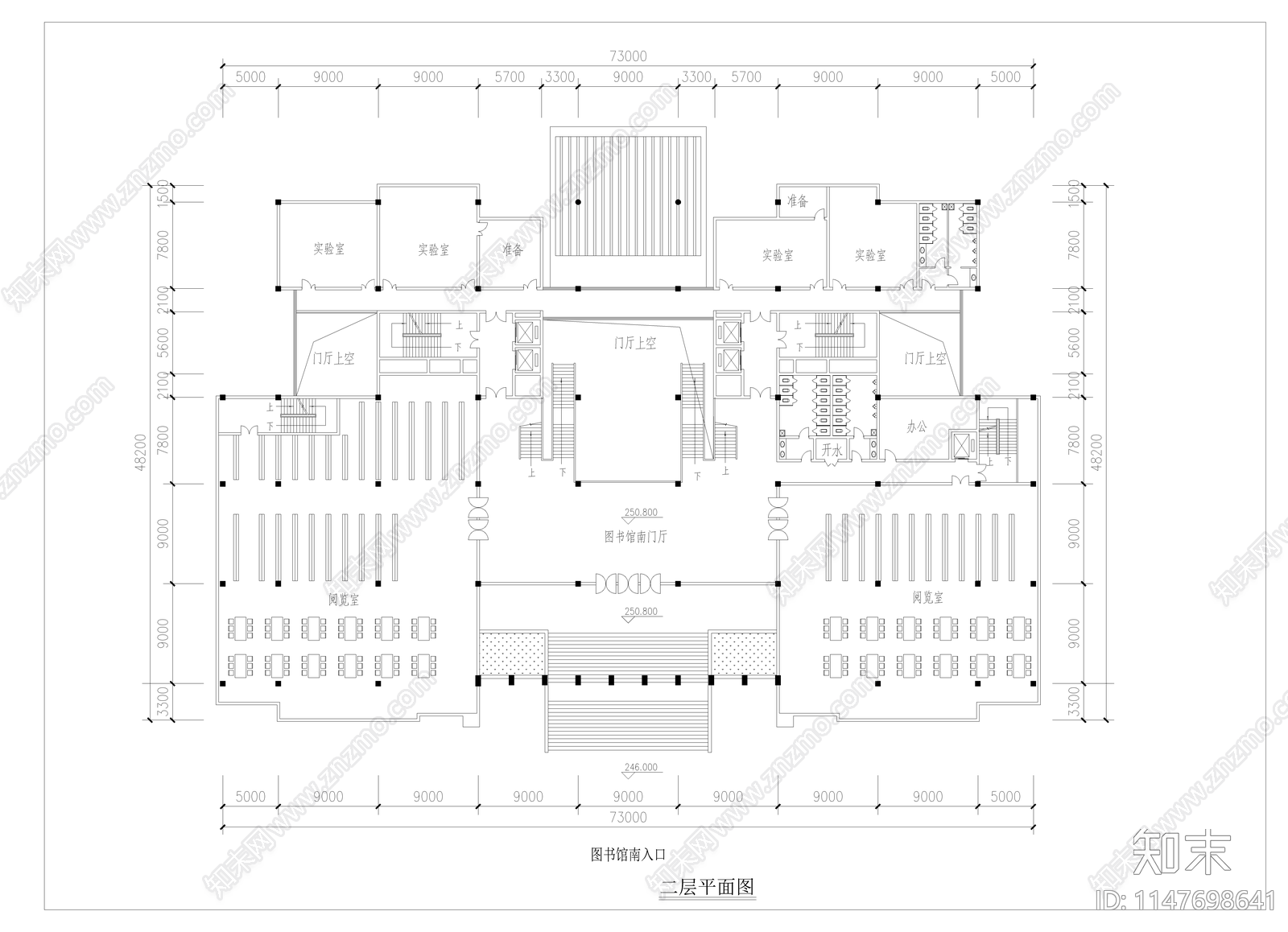 高校综合楼建筑cad施工图下载【ID:1147698641】