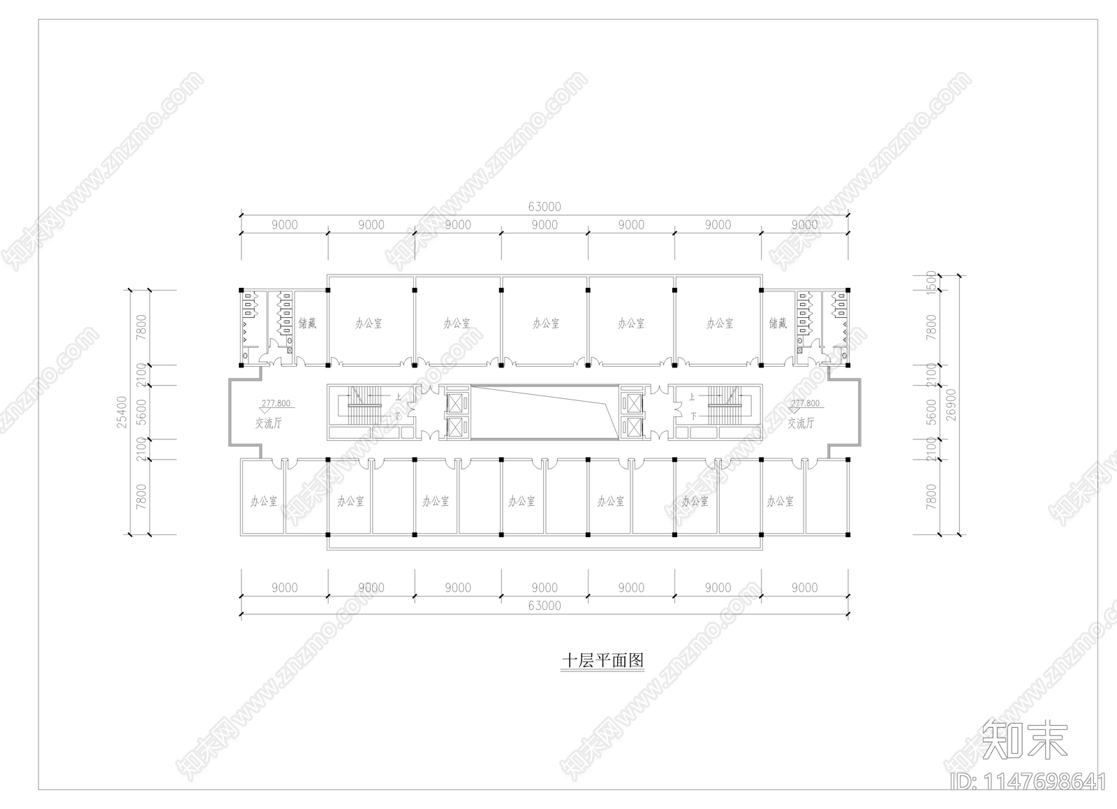 高校综合楼建筑cad施工图下载【ID:1147698641】