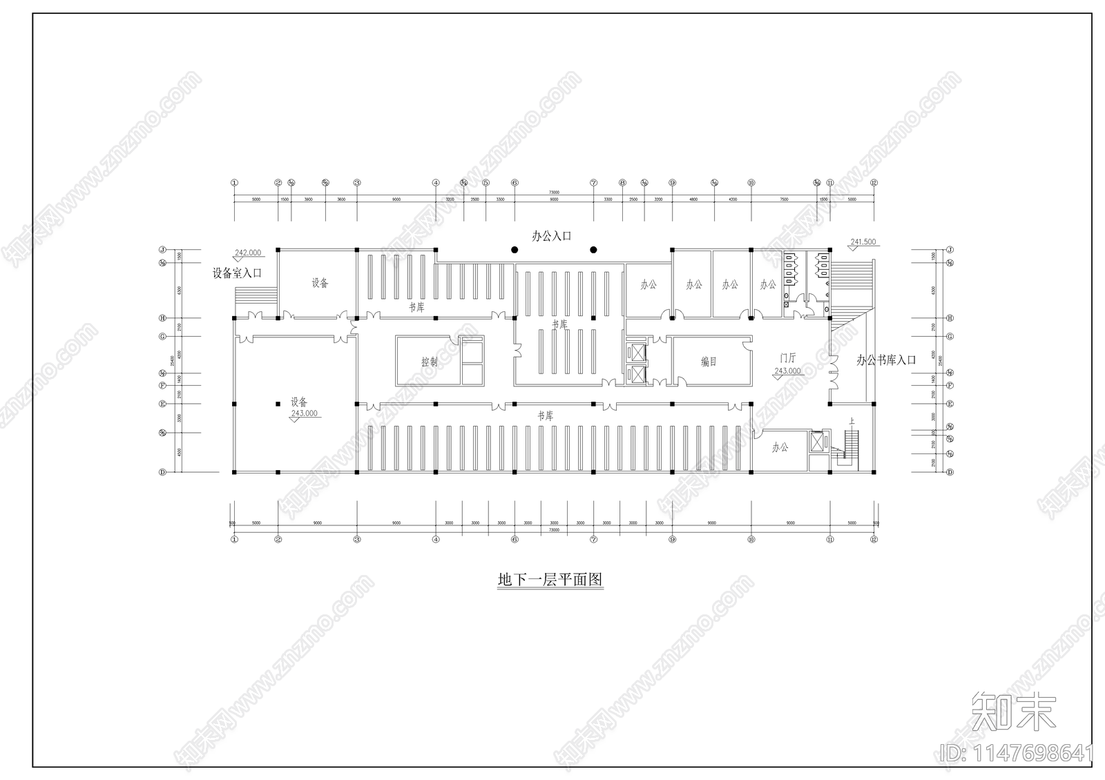 高校综合楼建筑cad施工图下载【ID:1147698641】