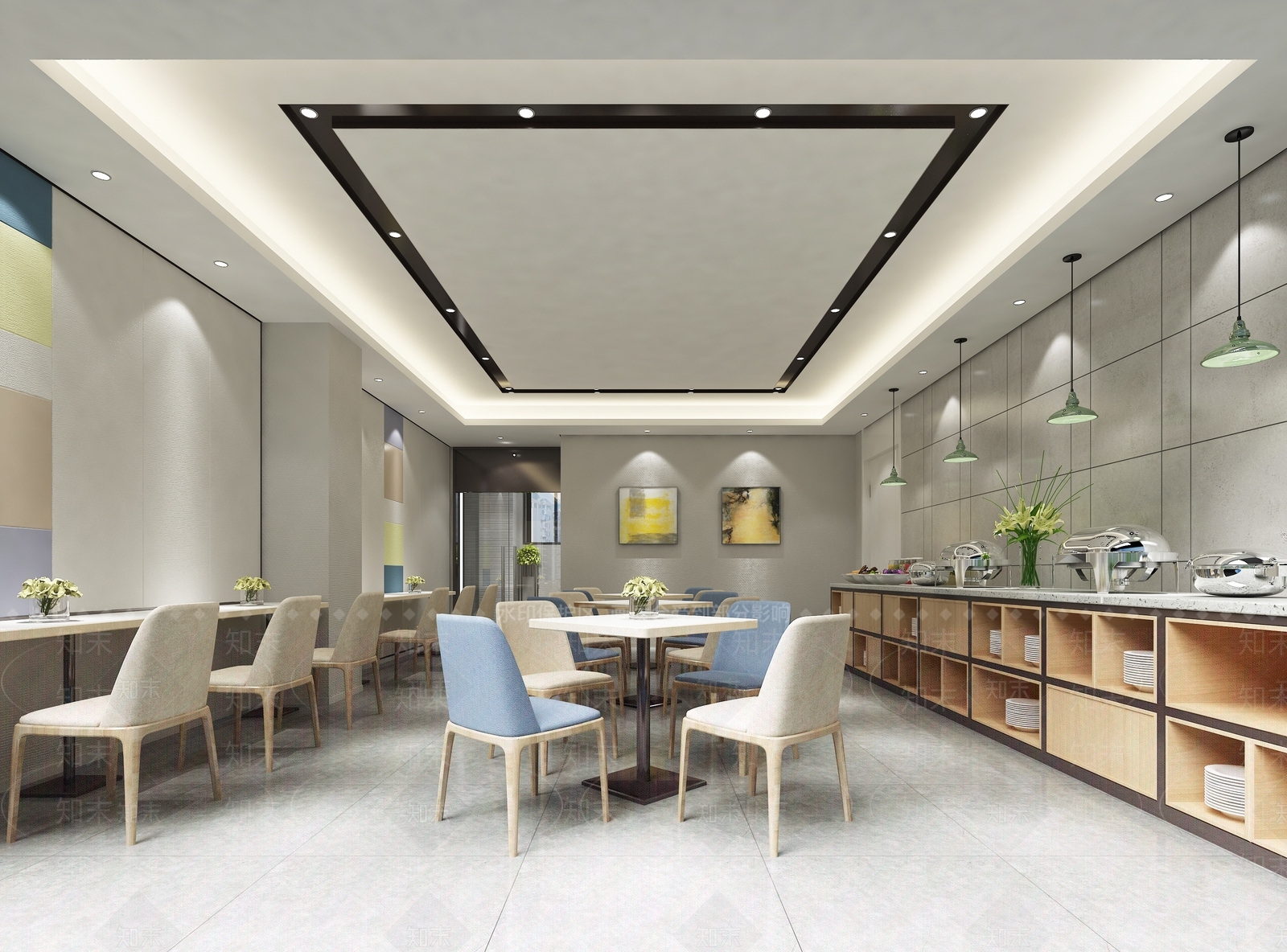 现代自助快餐厅SU模型下载【ID:1147701201】