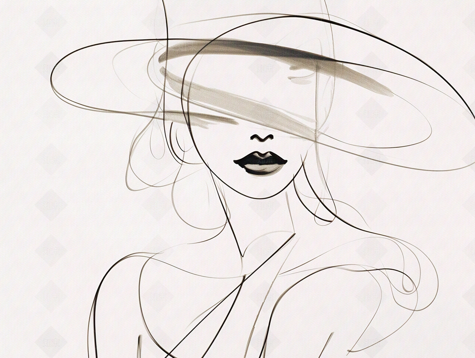 极简抽象人物装饰画贴图下载【ID:1147708826】