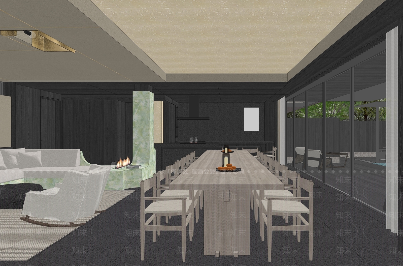 新中式其他酒店空间SU模型下载【ID:1222131314】