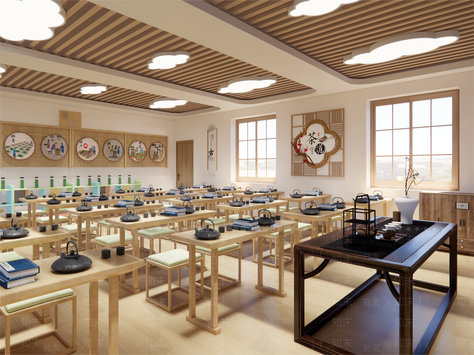新中式茶艺教室SU模型下载【ID:1147713713】