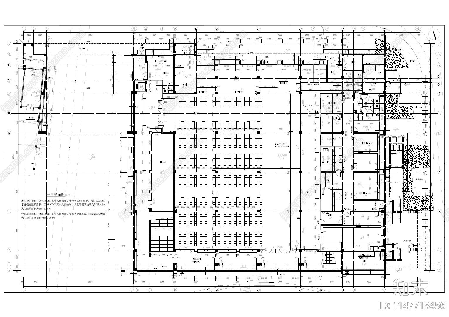 最新学校建筑风雨操场cad施工图下载【ID:1147715456】