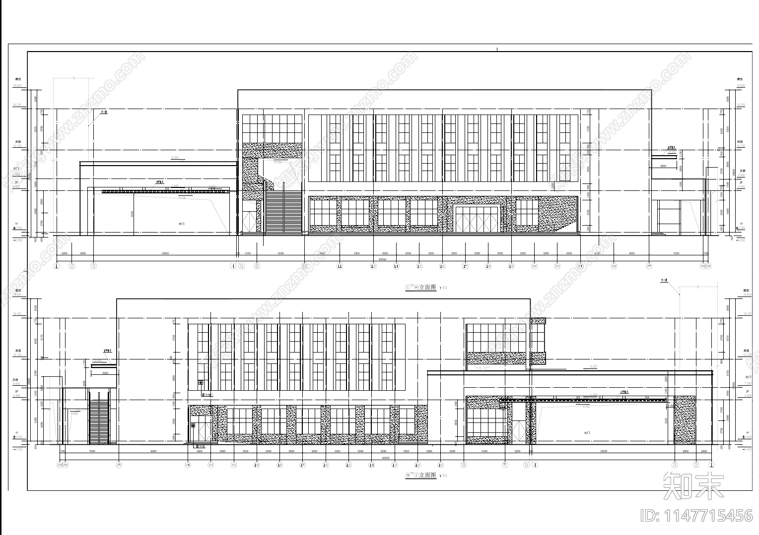 最新学校建筑风雨操场cad施工图下载【ID:1147715456】