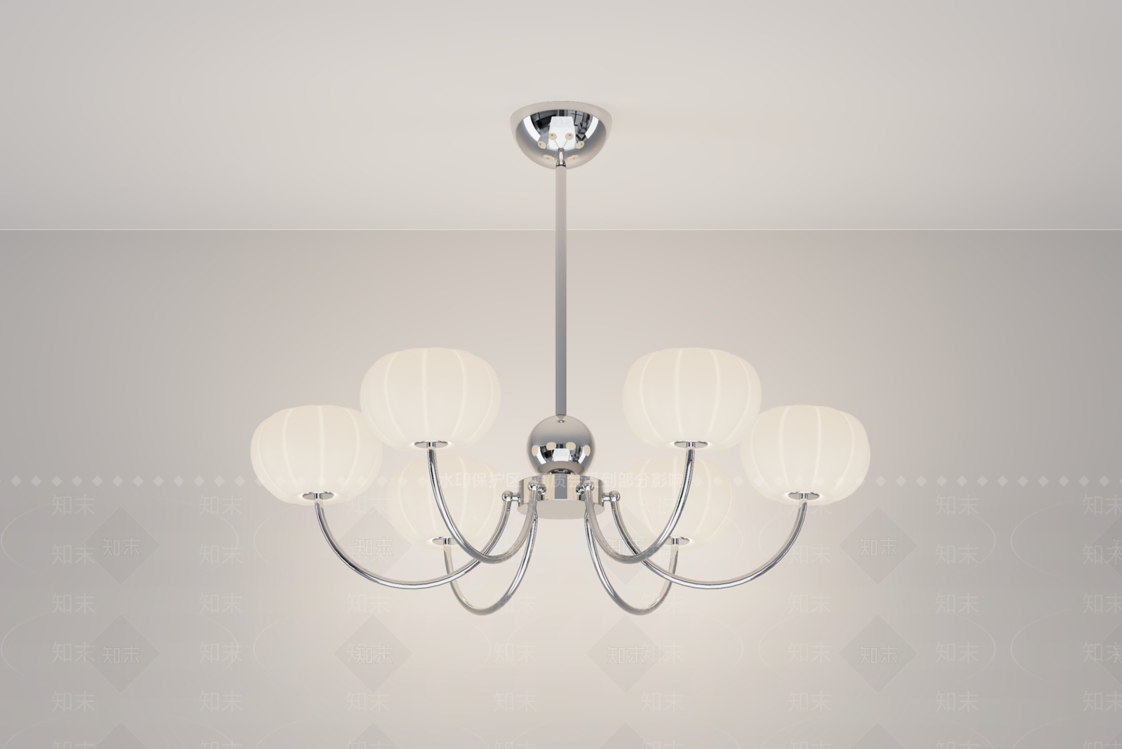 现代奶油风吊灯3D模型下载【ID:1147716039】