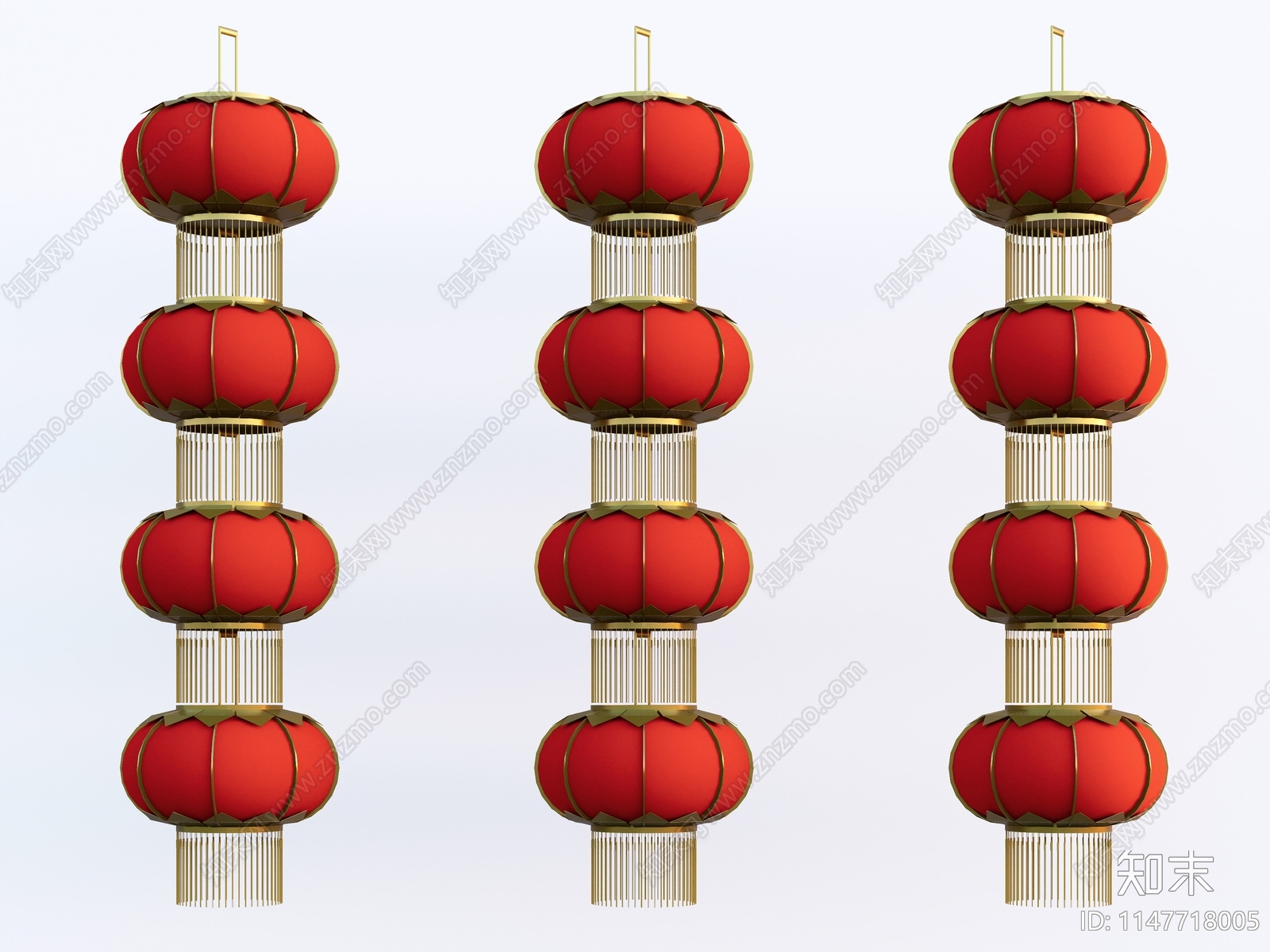 中式垂吊灯笼SU模型下载【ID:1147718005】