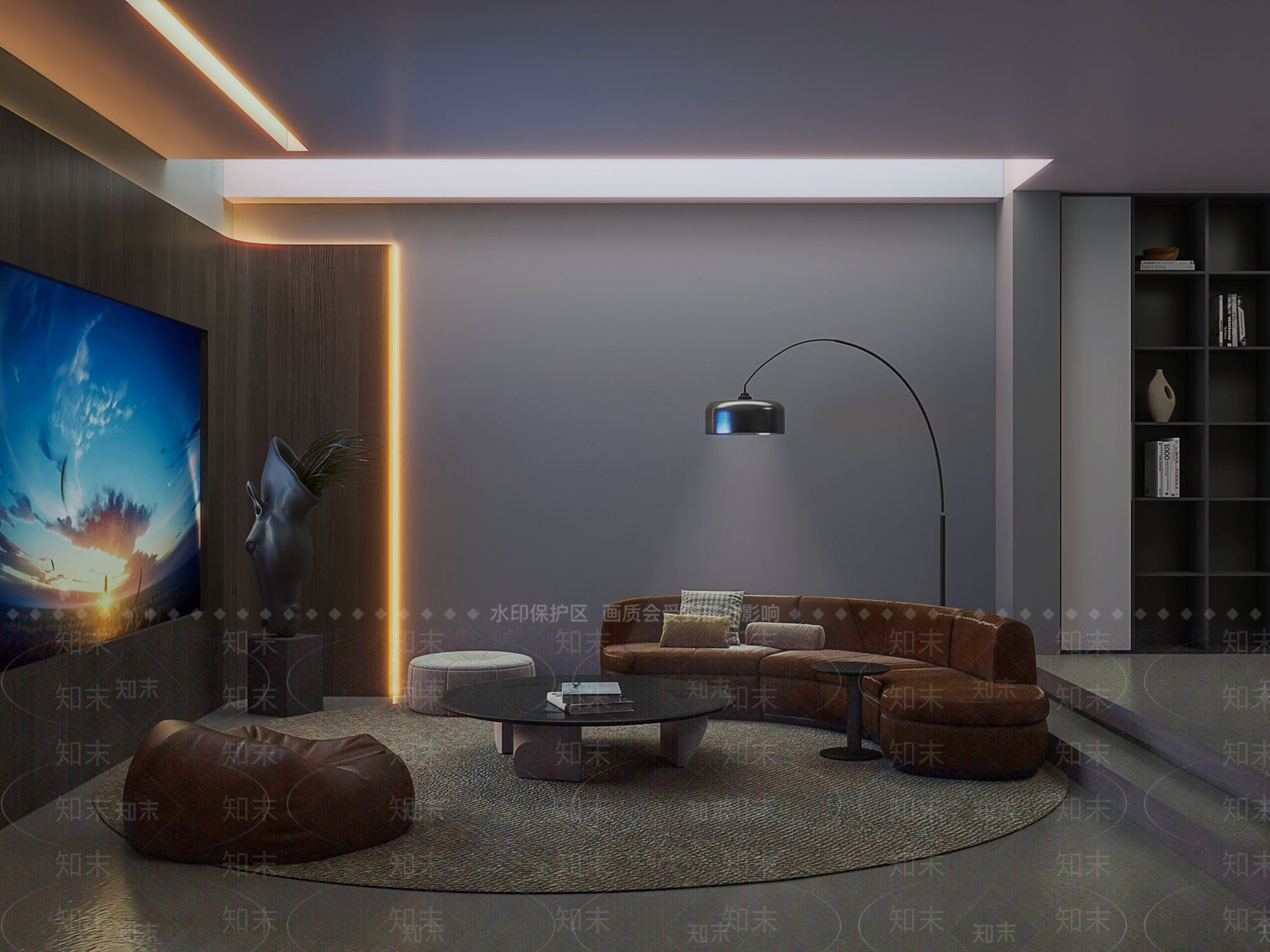 现代家居影音室3D模型下载【ID:1147725598】