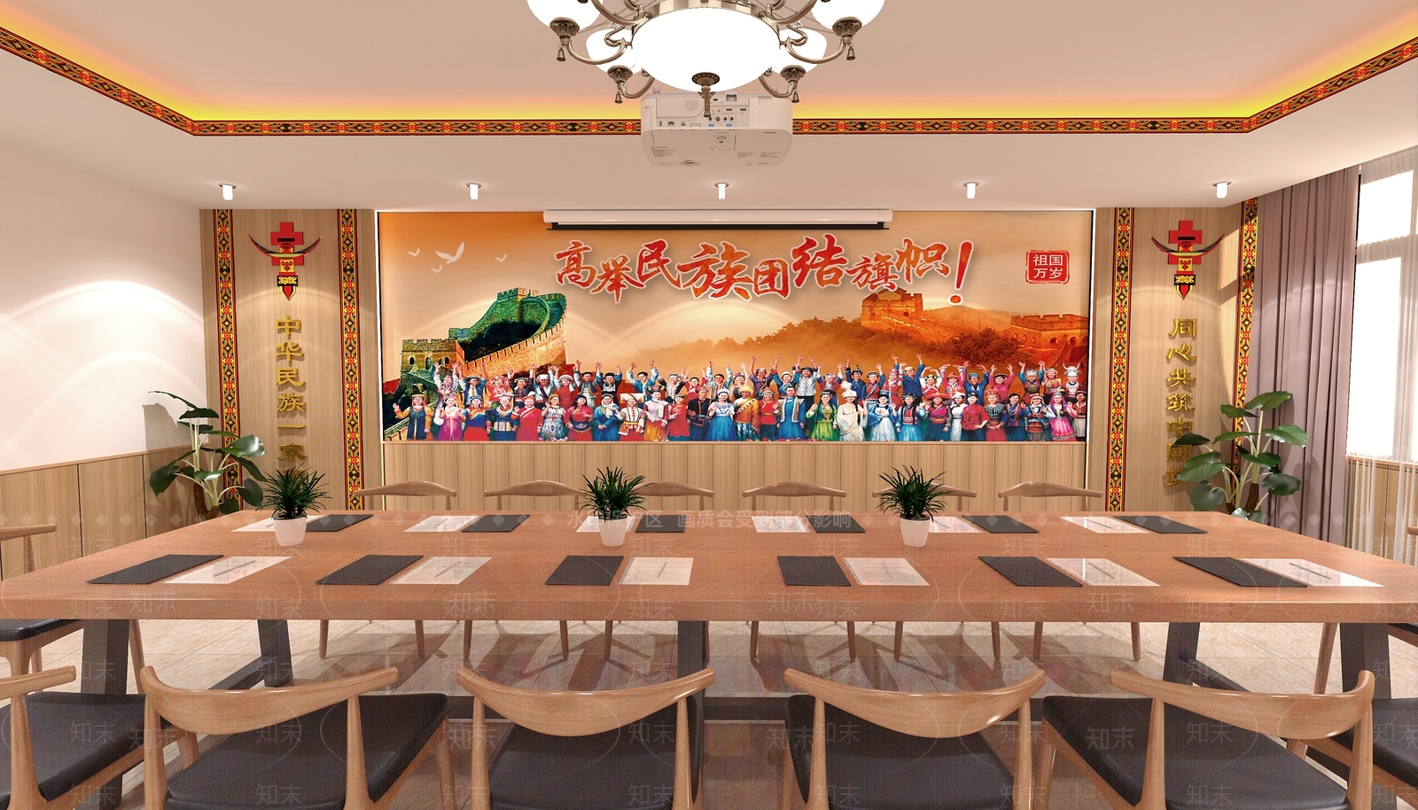 新中式活动室3D模型下载【ID:1147725648】