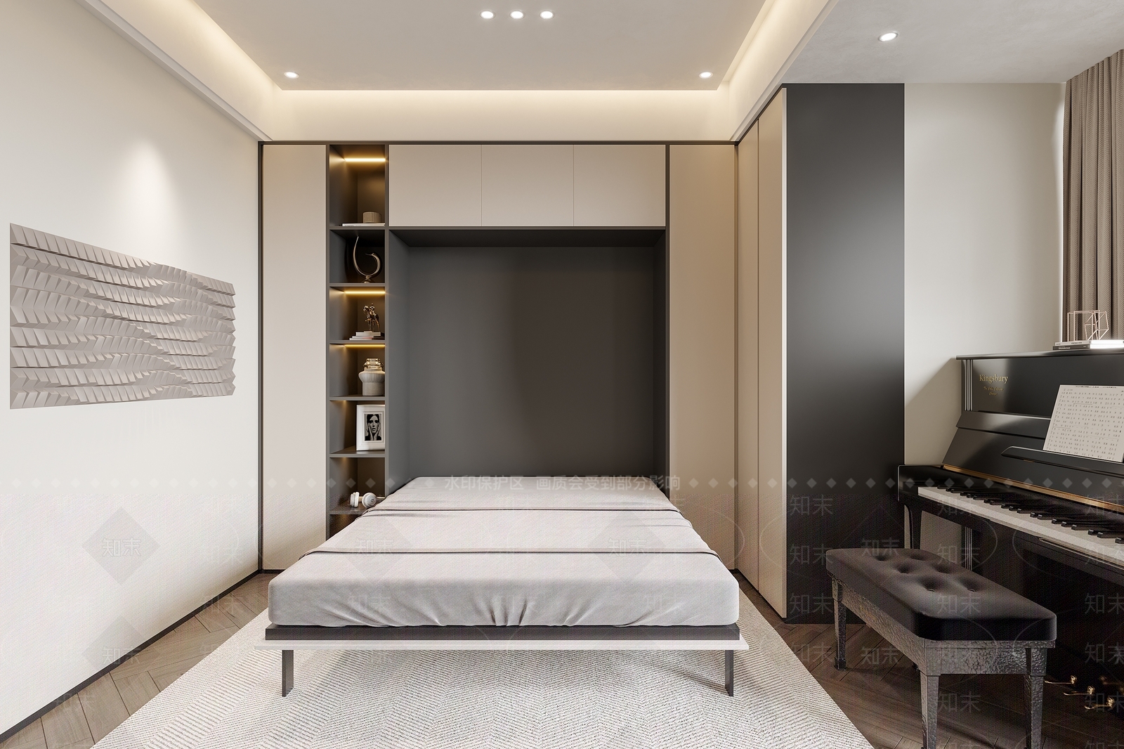 现代钢琴房3D模型下载【ID:1147725978】