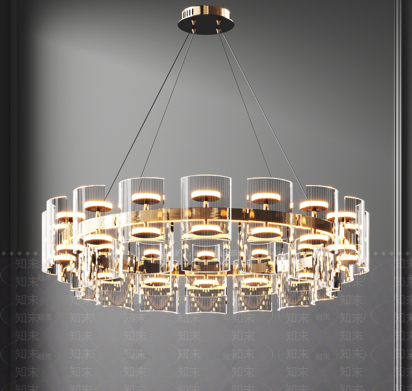 现代玻璃吊灯SU模型下载【ID:1147726415】