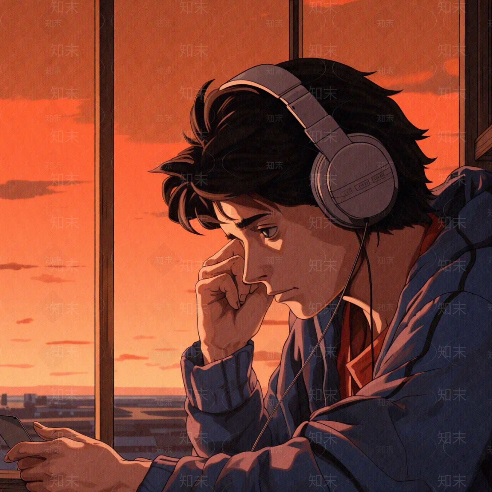 帅气男生卡通动漫人物头像装饰画贴图下载【ID:1147728044】