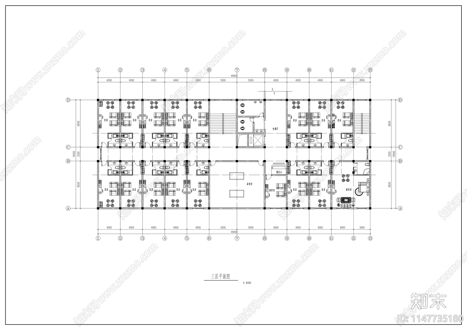 休闲中心建筑图cad施工图下载【ID:1147735180】