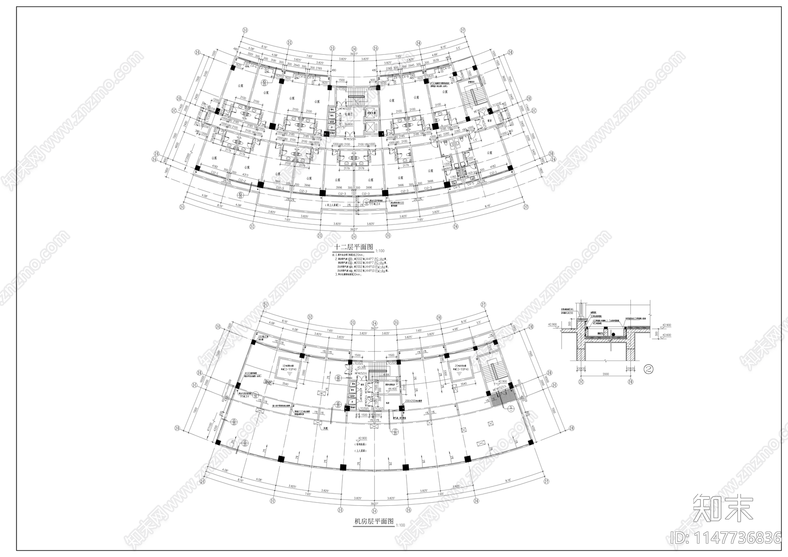 娱乐大厦建筑cad施工图下载【ID:1147736836】