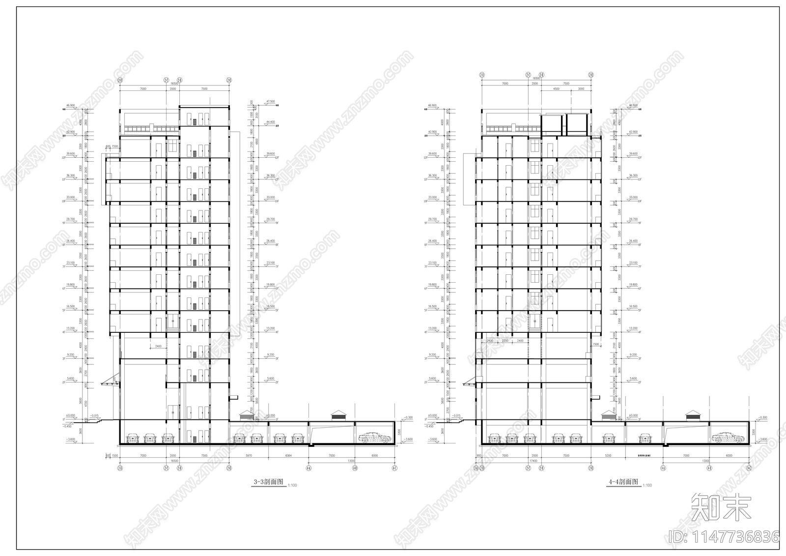 娱乐大厦建筑cad施工图下载【ID:1147736836】