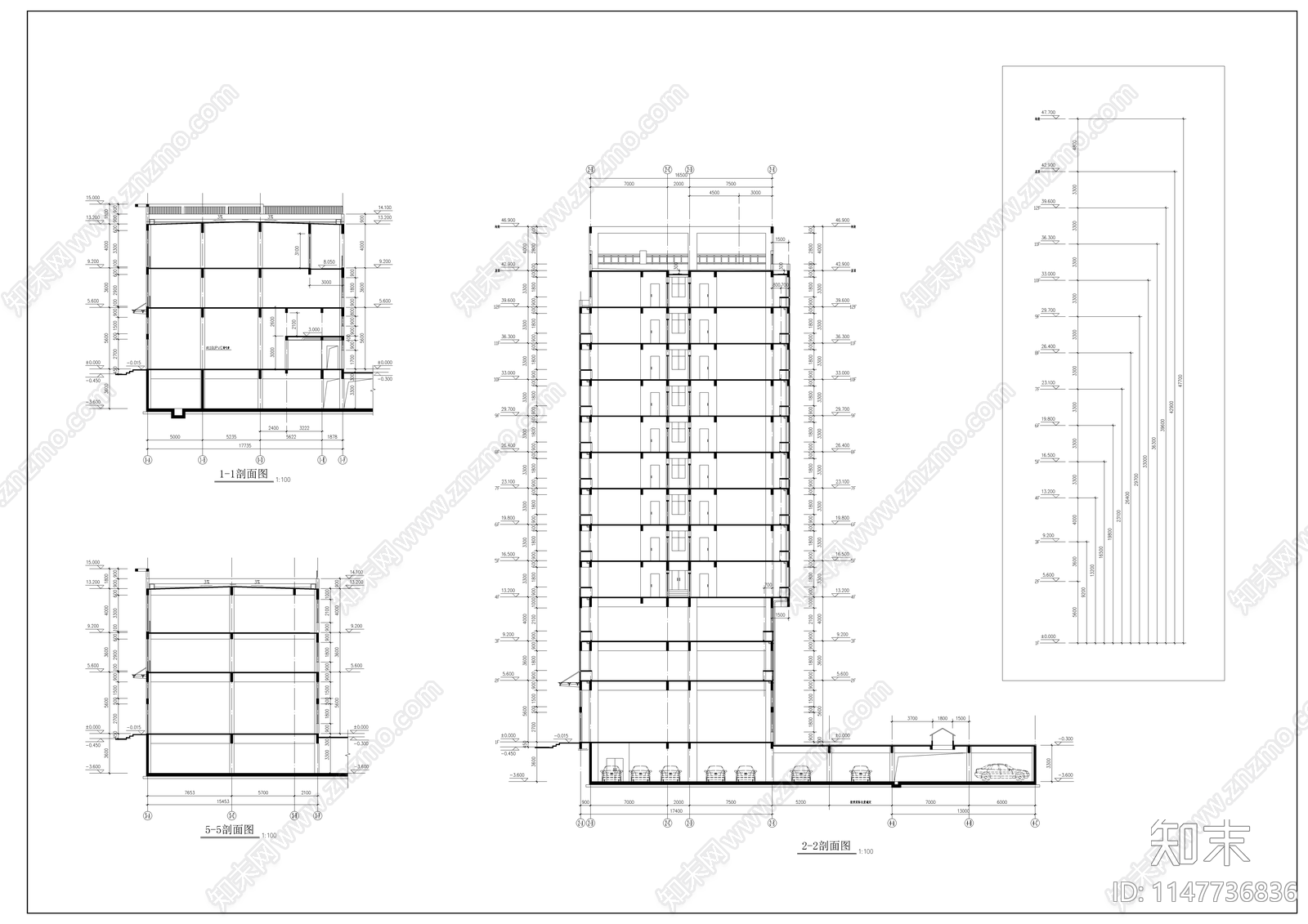 娱乐大厦建筑cad施工图下载【ID:1147736836】