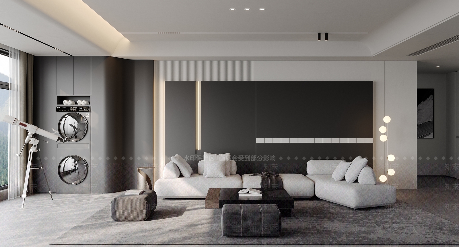 现代家居客厅背景墙3D模型下载【ID:1147766892】