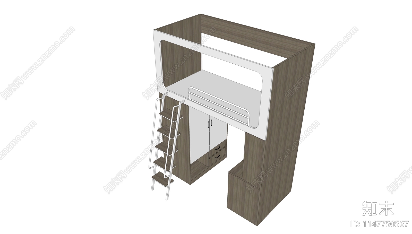 现代上下床SU模型下载【ID:1147750567】