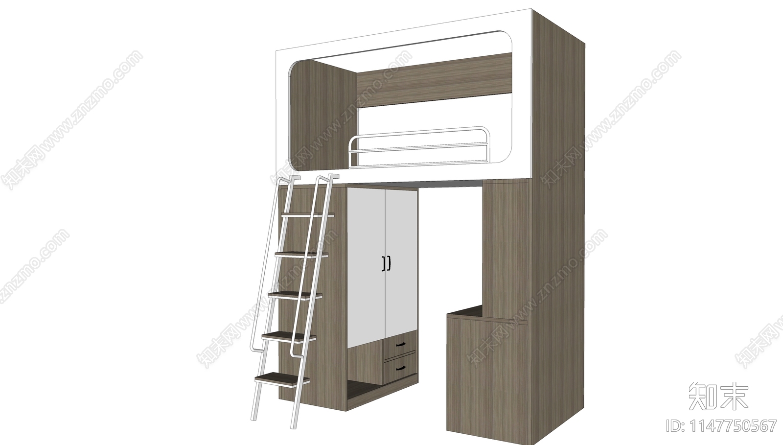 现代上下床SU模型下载【ID:1147750567】
