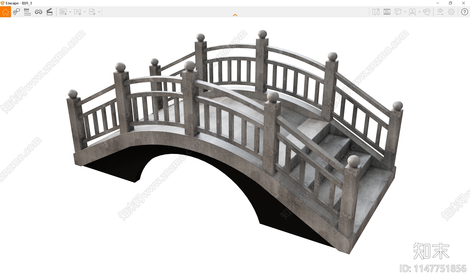 中式景观桥SU模型下载【ID:1147751856】