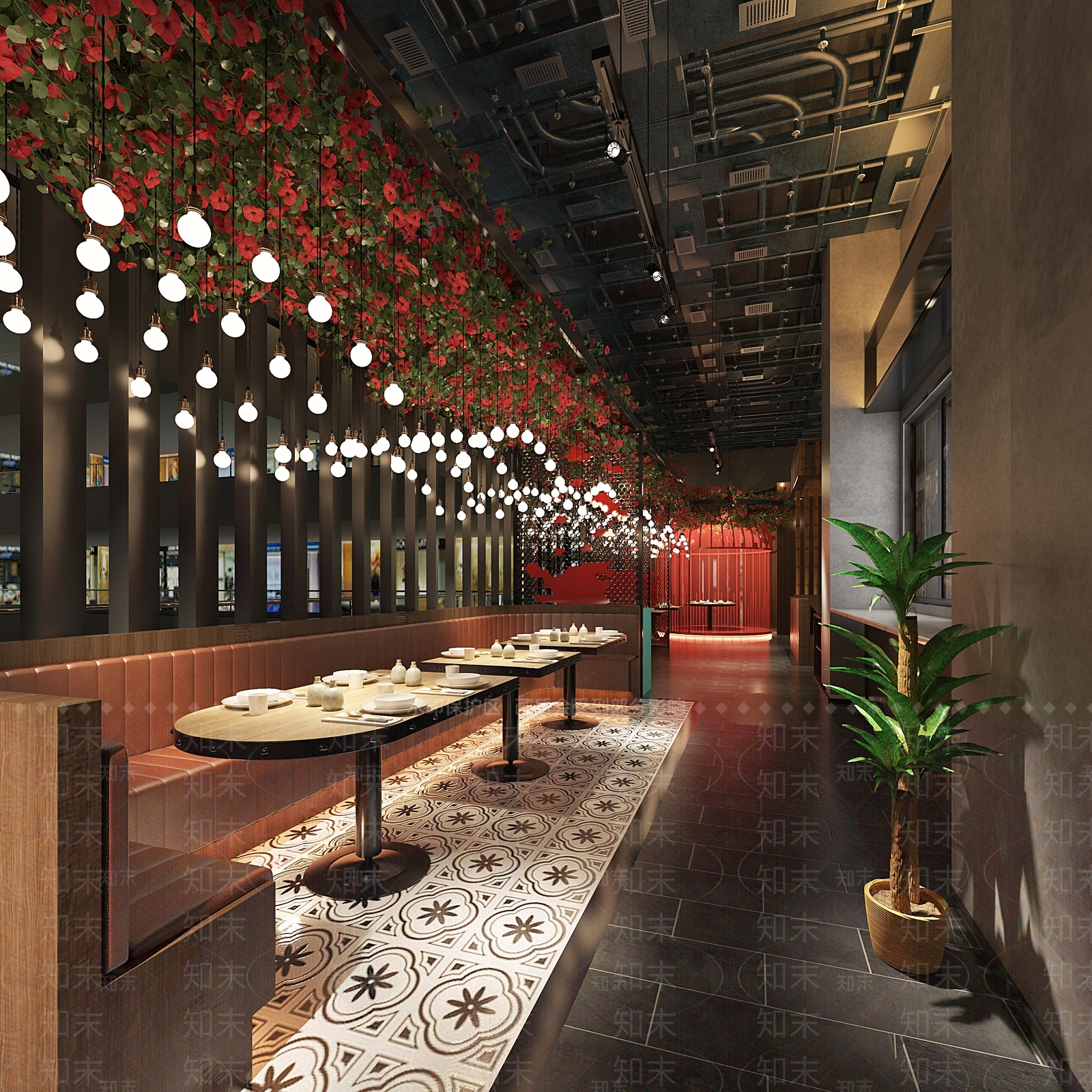 新中式商场餐厅3D模型下载【ID:1147758804】