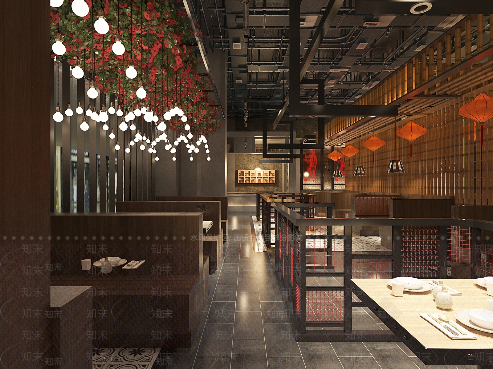 新中式商场餐厅3D模型下载【ID:1147758804】