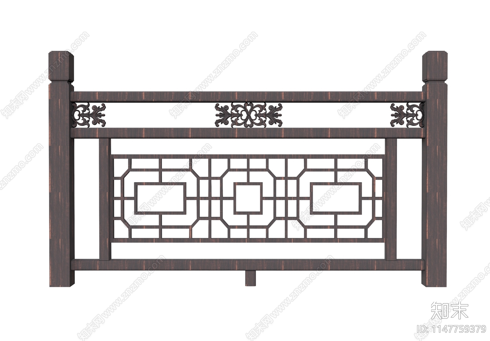 中式围栏护栏SU模型下载【ID:1147759379】