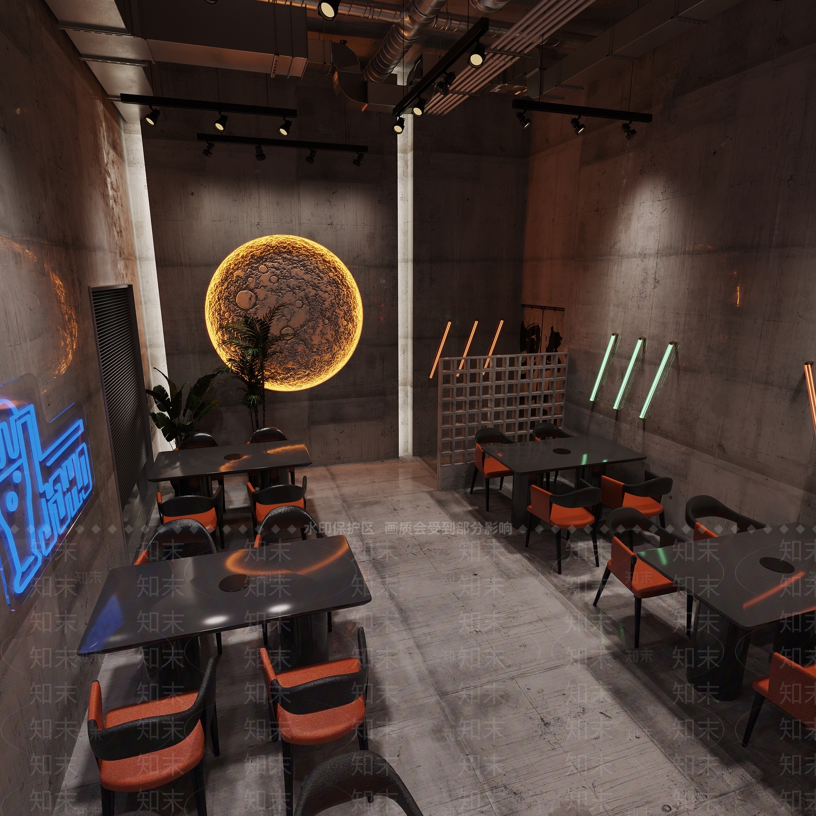 工业风音乐餐厅3D模型下载【ID:1147760185】