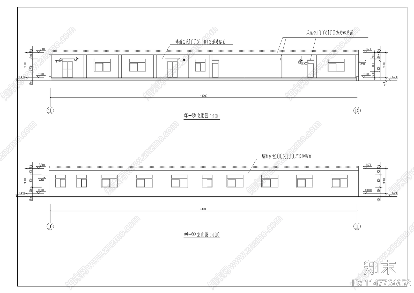 食堂建筑cad施工图下载【ID:1147764952】