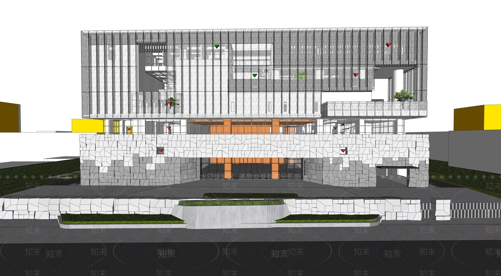 现代艺术馆SU模型下载【ID:1147767963】
