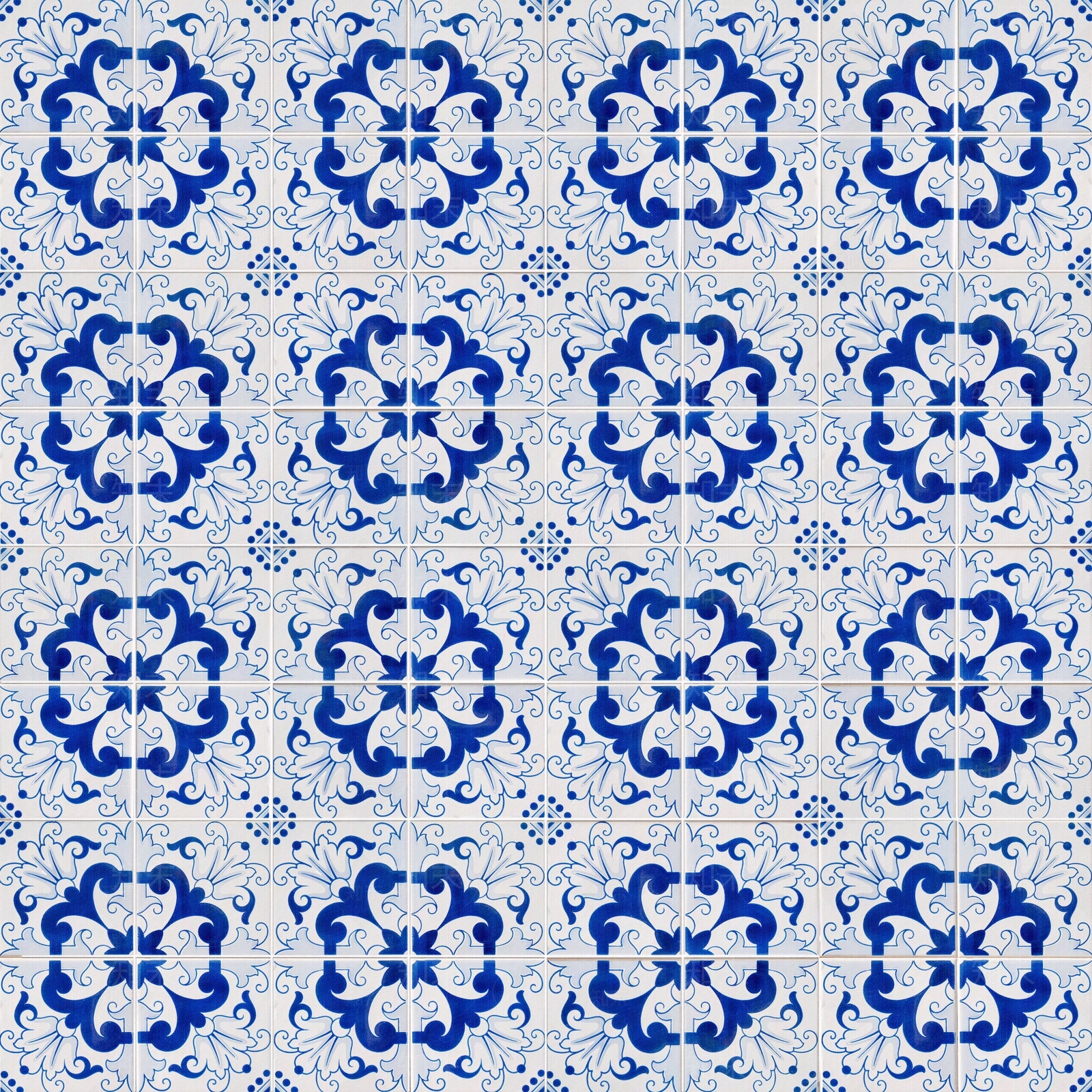 无缝瓷砖青花瓷花纹平铺地砖花砖贴图下载【ID:1147767952】