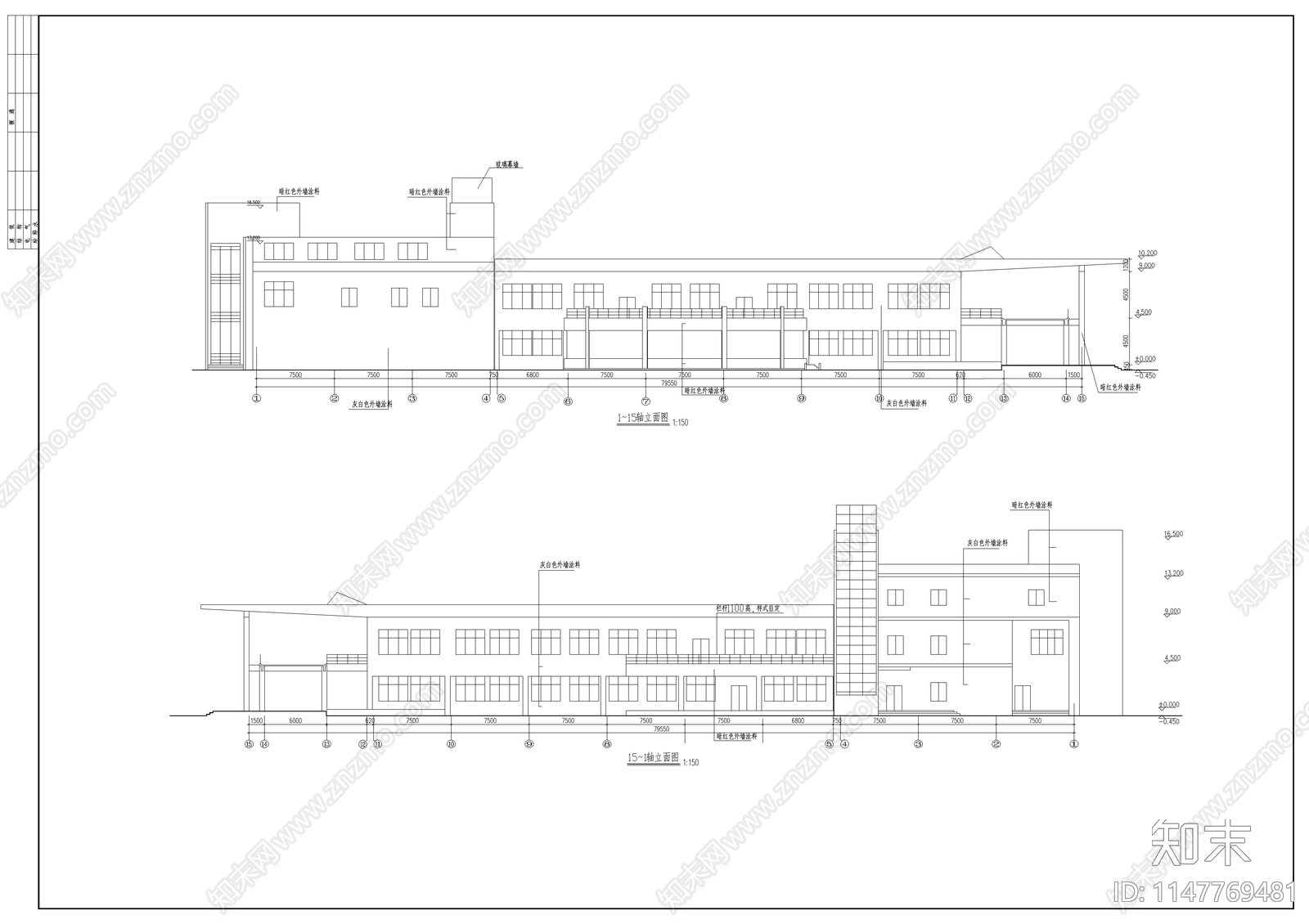 食堂建筑cad施工图下载【ID:1147769481】