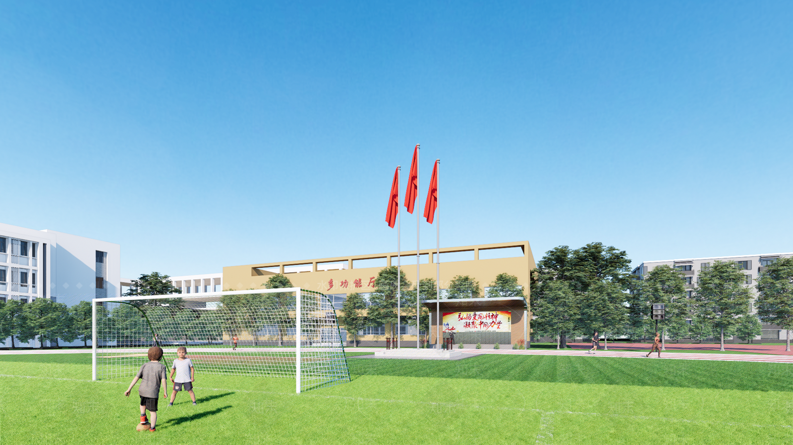 现代校园景观SU模型下载【ID:1147774768】