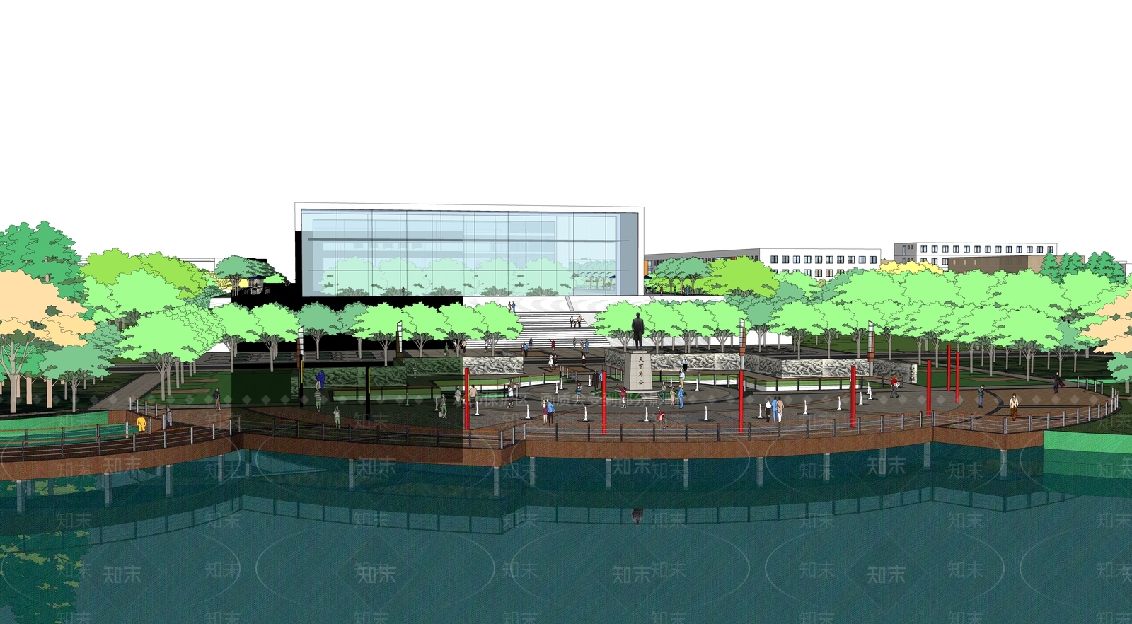 现代大学校园规划SU模型下载【ID:1147774807】