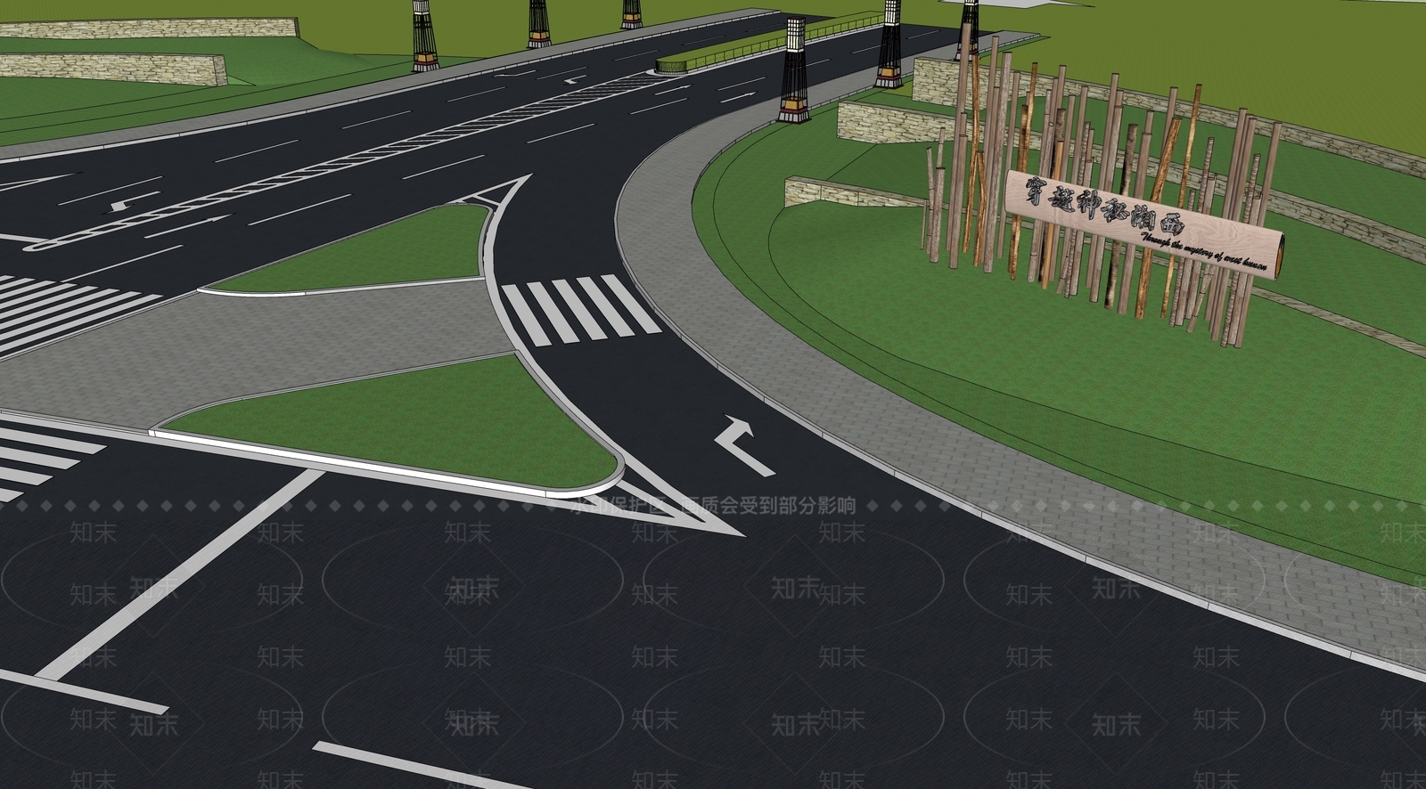 现代景观公园SU模型下载【ID:1147778520】