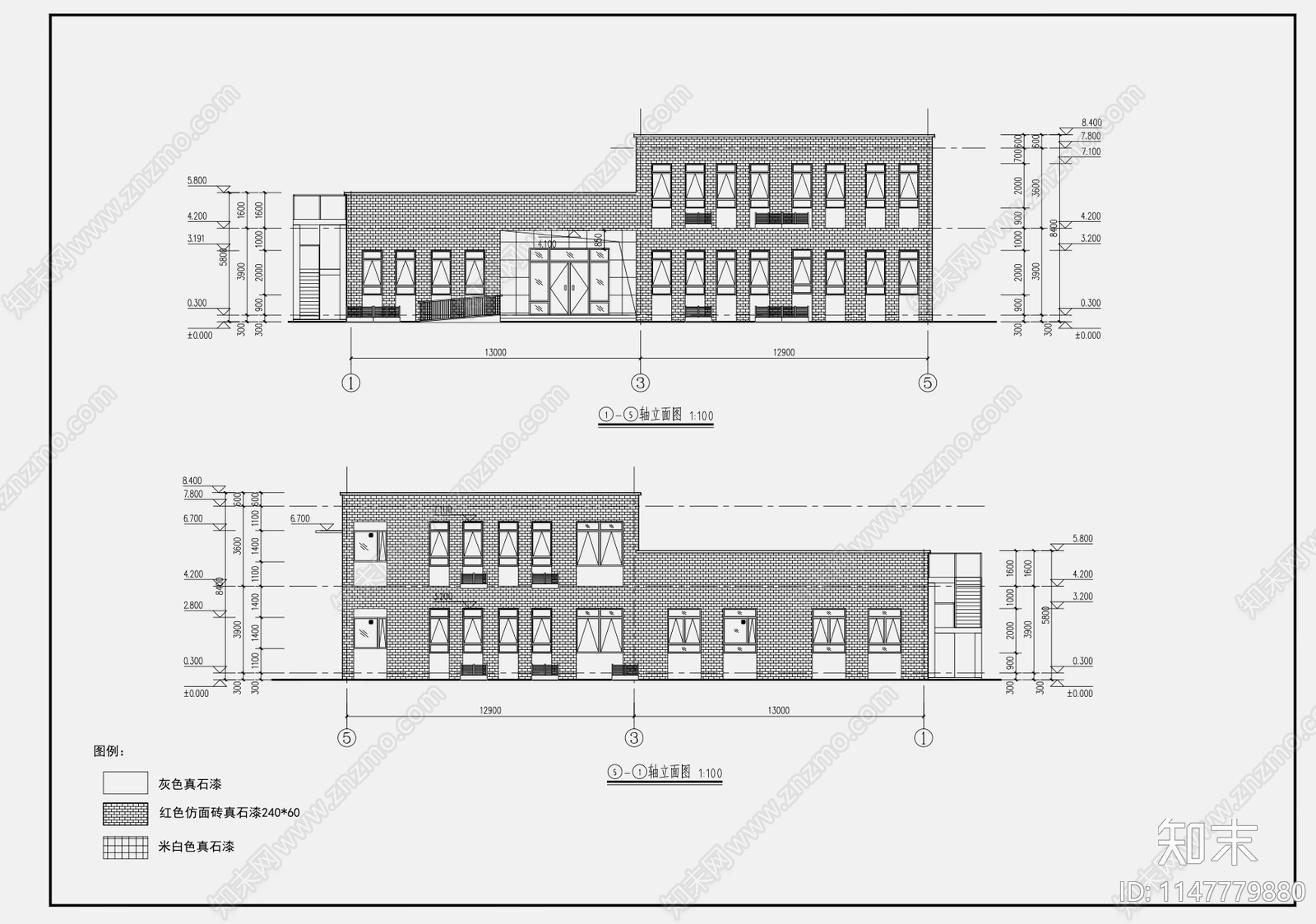 26X14M500平现代综合楼建筑cad施工图下载【ID:1147779880】