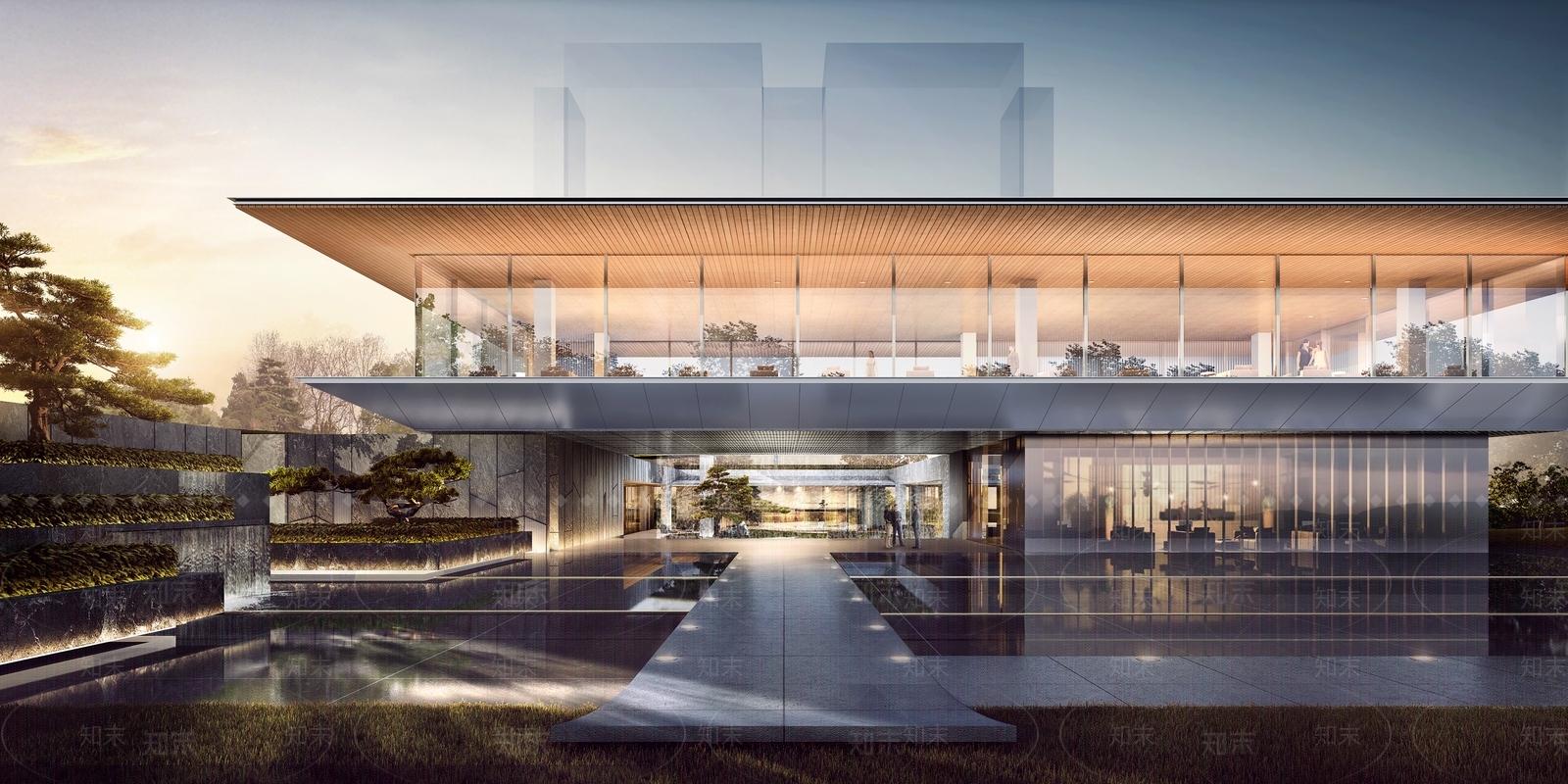 现代售楼处建筑SU模型精品下载_SketchUp模型_知末网