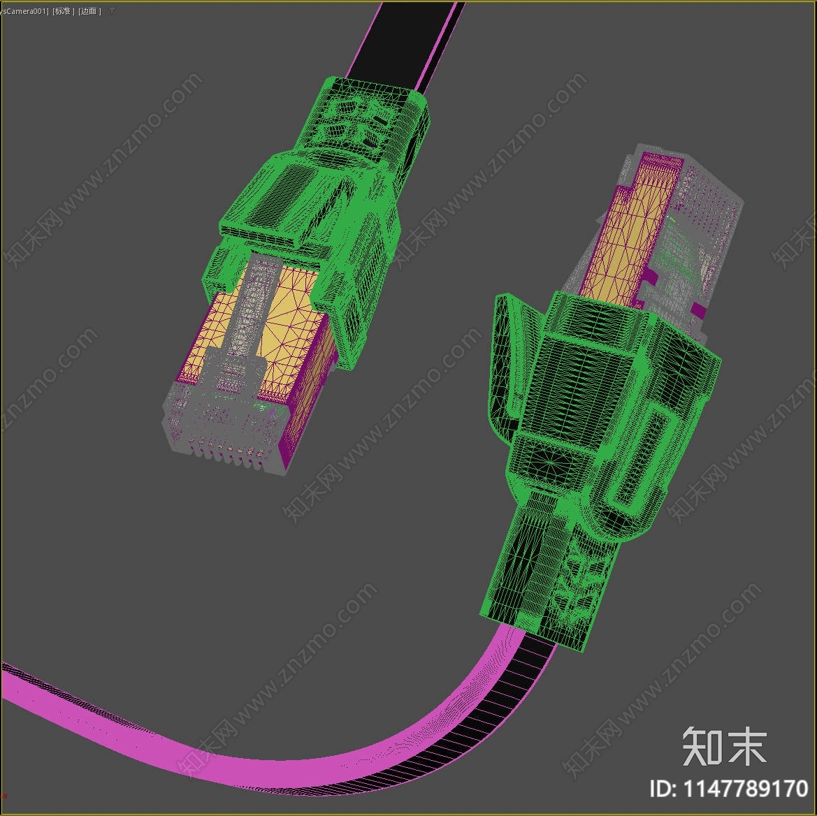 网线水晶头3D模型下载【ID:1147789170】