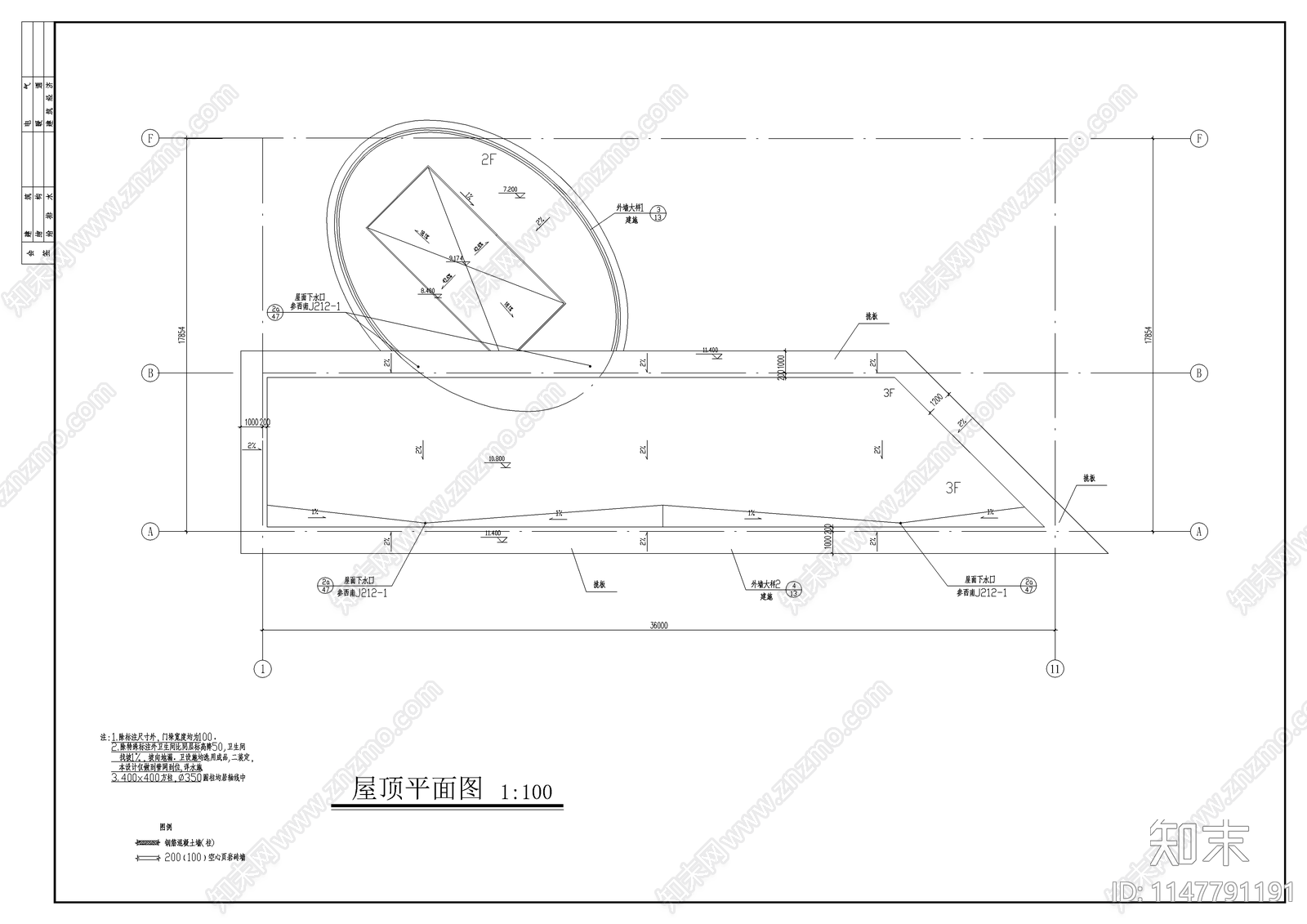 会所建筑cad施工图下载【ID:1147791191】