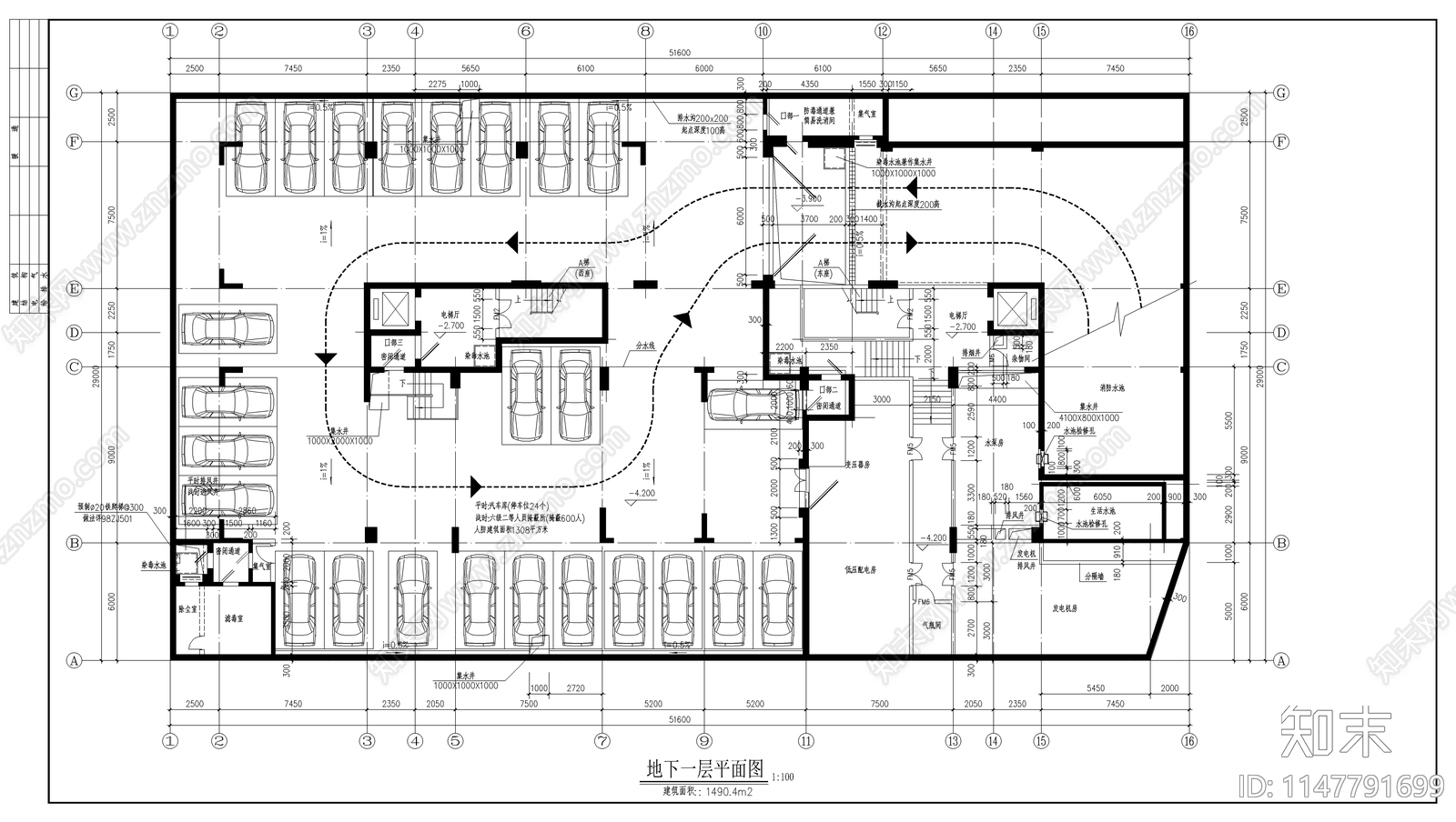 高层商住楼建筑cad施工图下载【ID:1147791699】