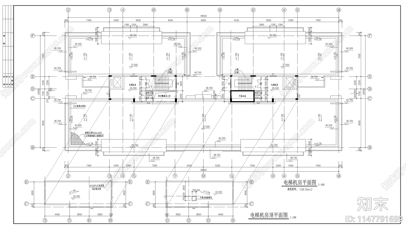 高层商住楼建筑cad施工图下载【ID:1147791699】