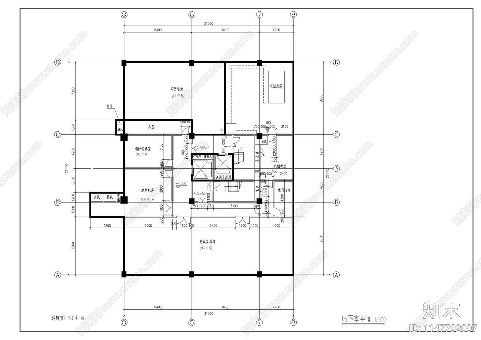 综合楼建筑cad施工图下载【ID:1147792097】