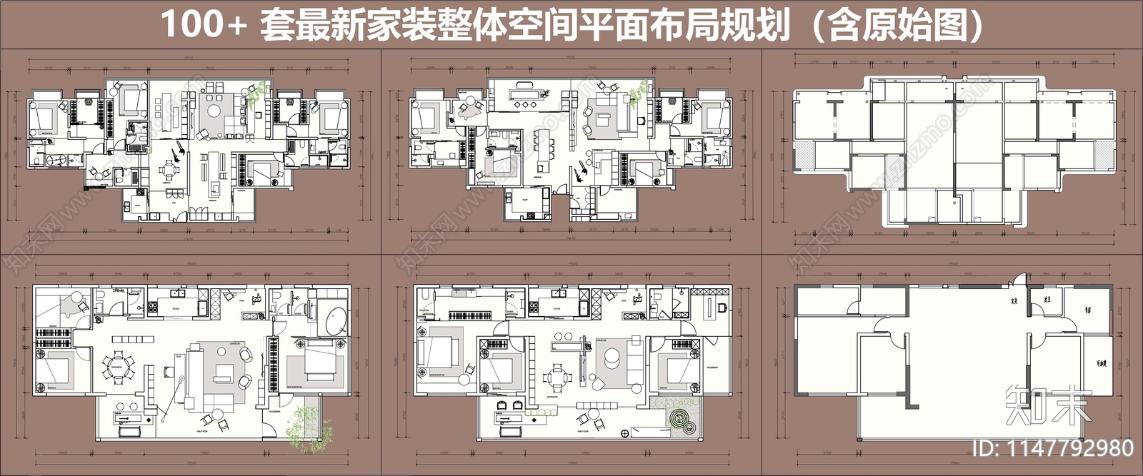 室内家装平面图施工图下载【ID:1147792980】