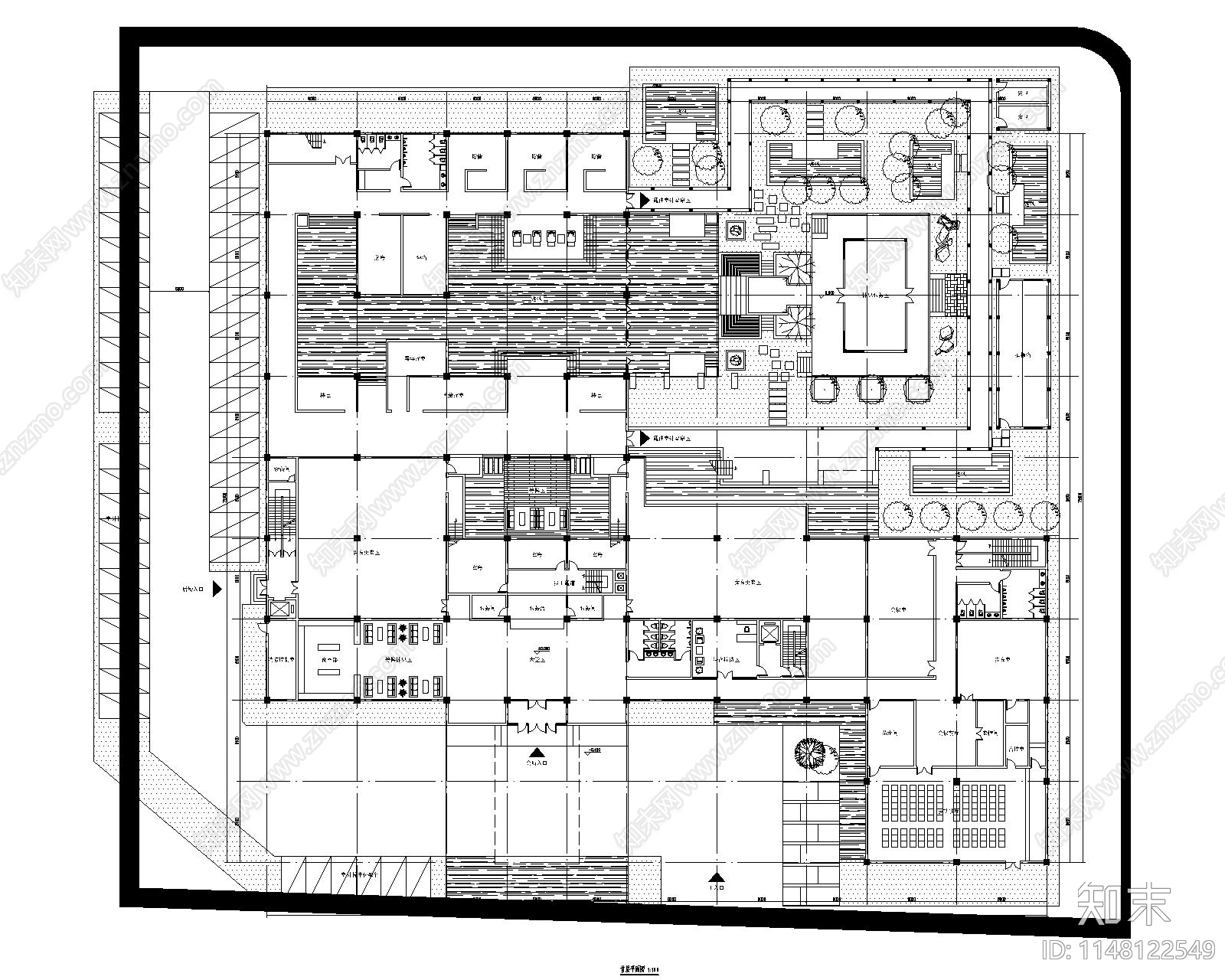 现代风格洗浴会所cad施工图下载【ID:1148122549】