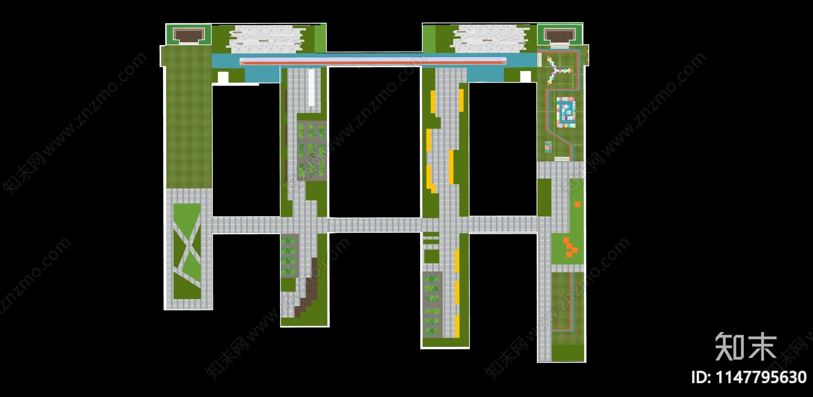 现代学校景观SU模型下载【ID:1147795630】