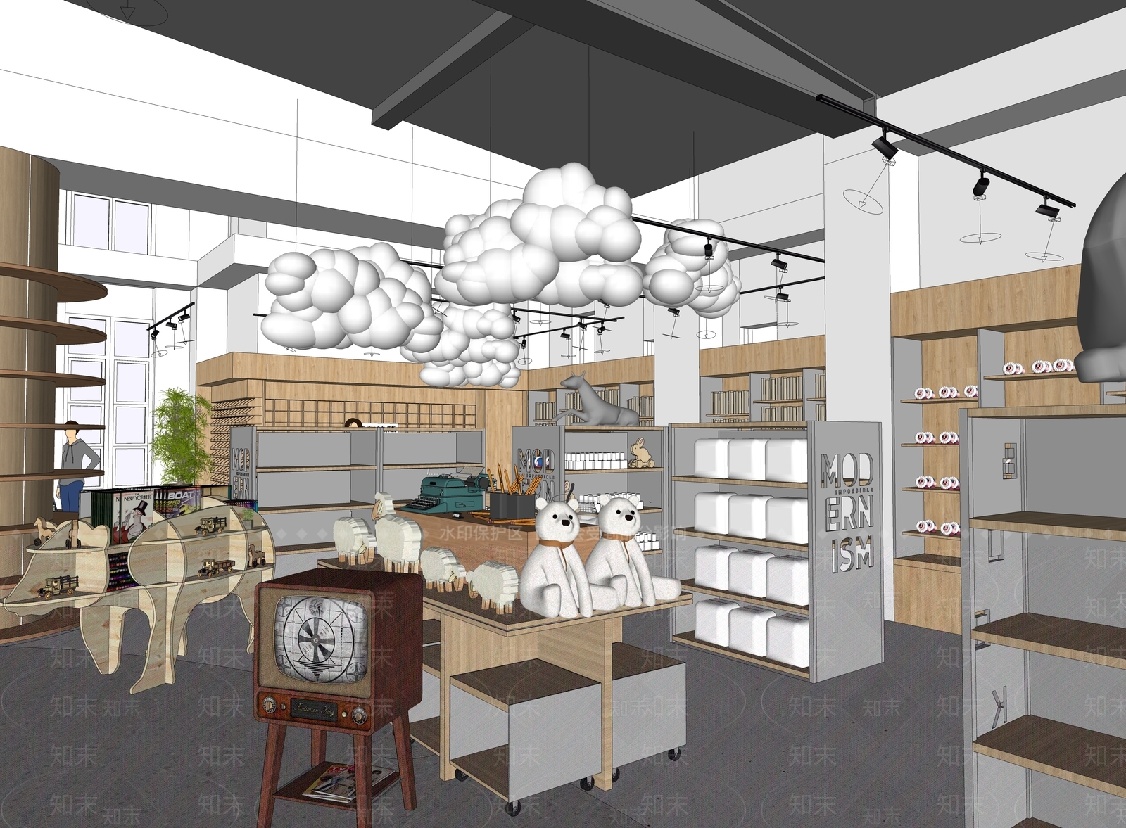 现代玩具礼品店SU模型下载【ID:1147795839】