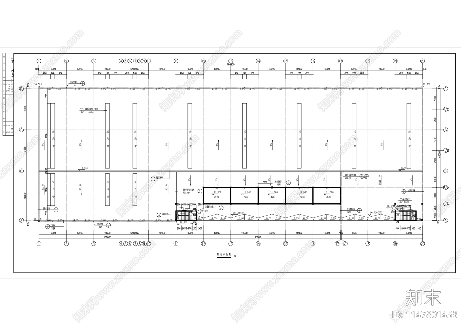 管材管间车间建筑cad施工图下载【ID:1147801453】