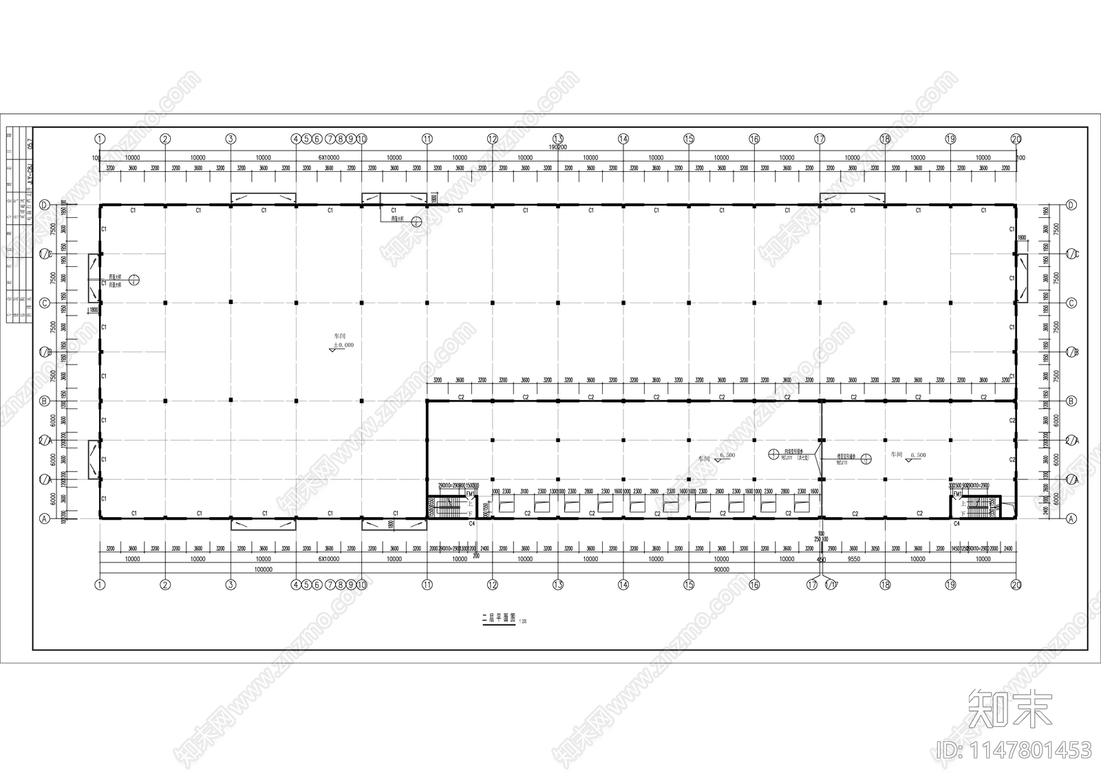 管材管间车间建筑cad施工图下载【ID:1147801453】